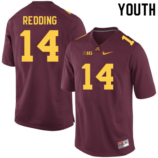 Youth #14 Evan Redding Minnesota Golden Gophers College Football Jerseys Sale-Maroon